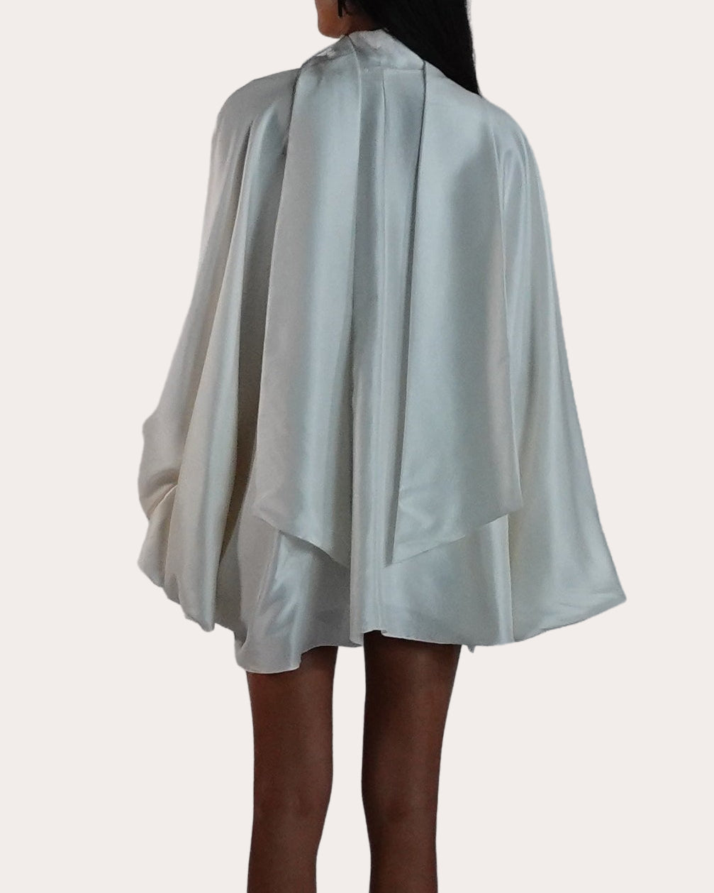 Emlyn Tie-Neck Silk Mini Dress