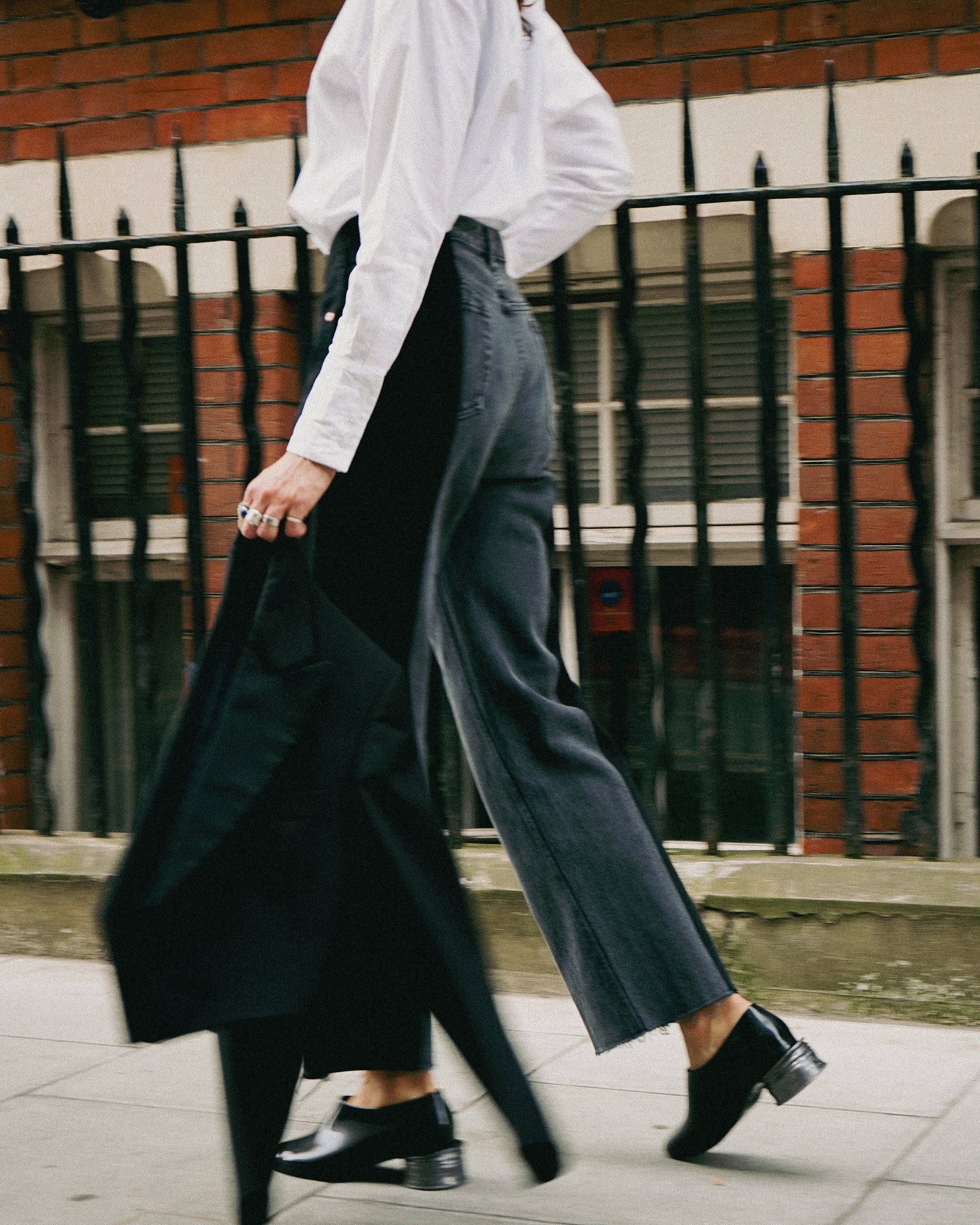 Flare High-Rise Cropped Two-Tone Jeans