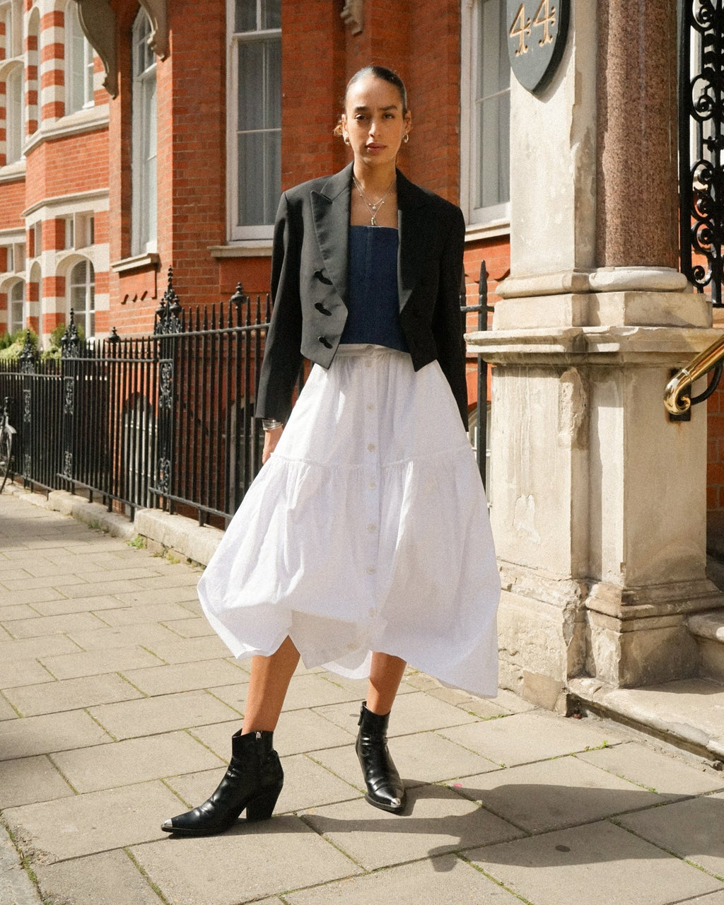 Sylvie Cotton-Poplin Midi Skirt