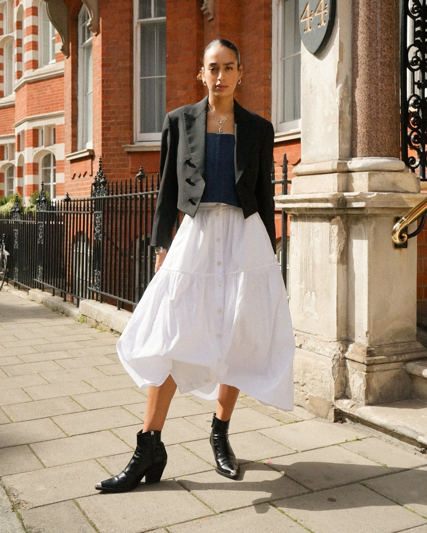 Sylvie Cotton-Poplin Midi Skirt