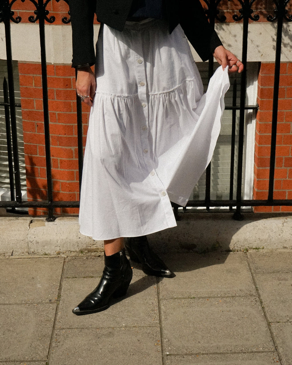 Sylvie Cotton-Poplin Midi Skirt