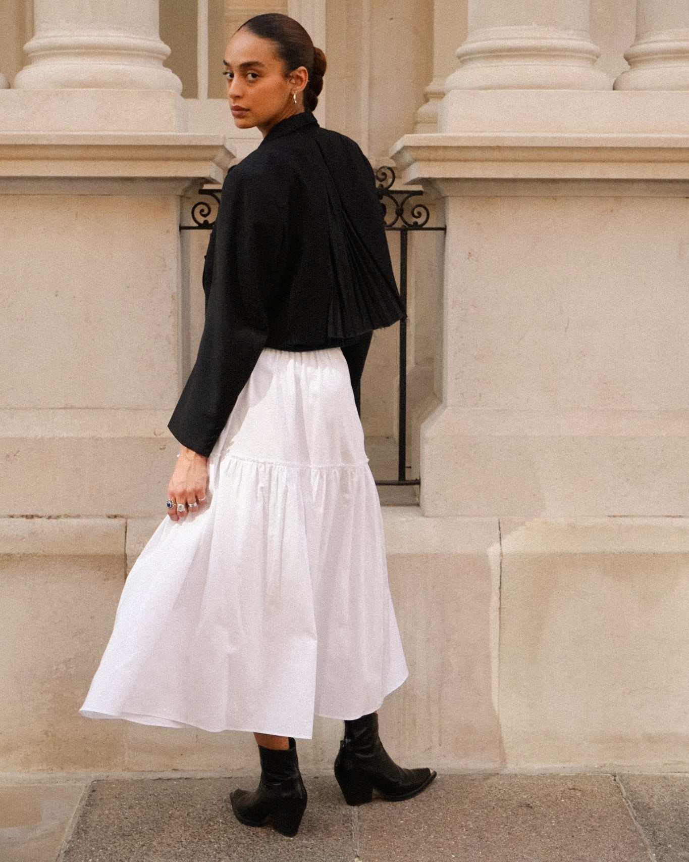 Sylvie Cotton-Poplin Midi Skirt