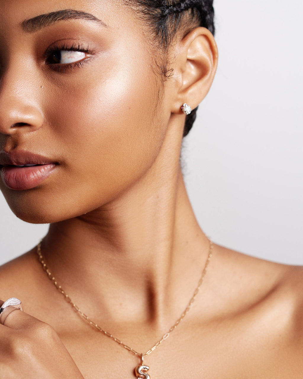 6th Orbit 14K Gold Multi-Stone Stud Earrings