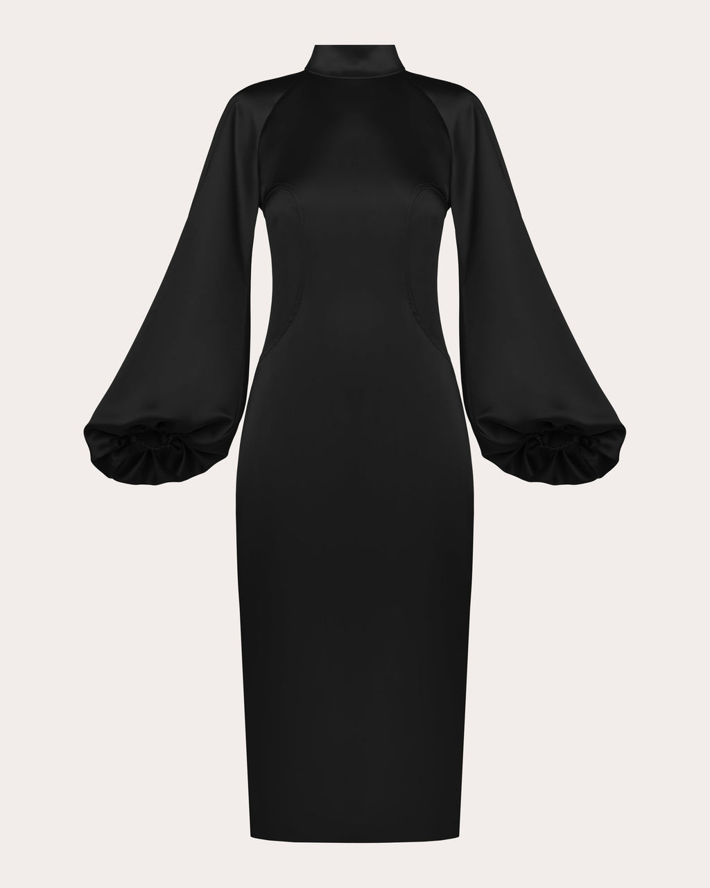 Open-Back Satin Midi Dress