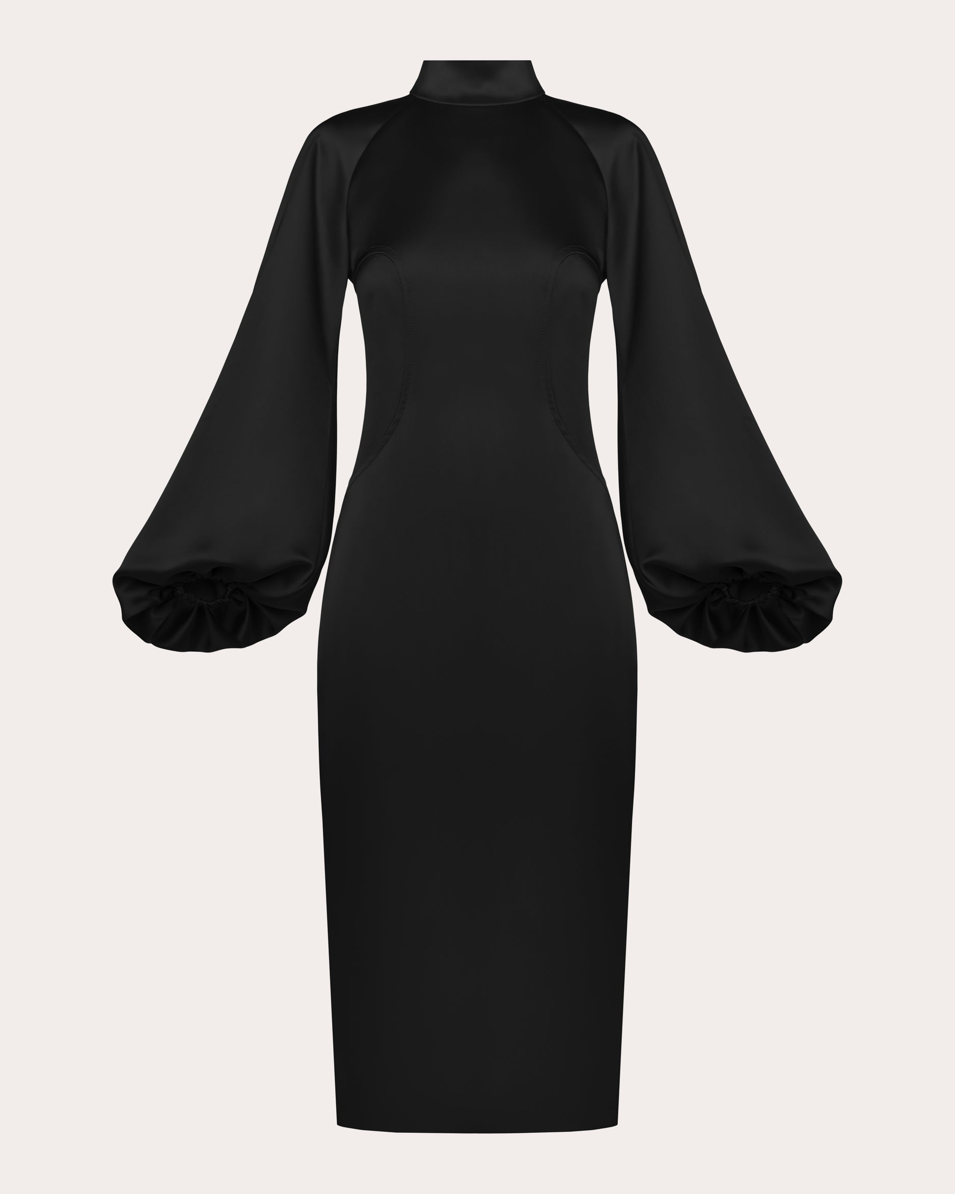 Open-Back Satin Midi Dress