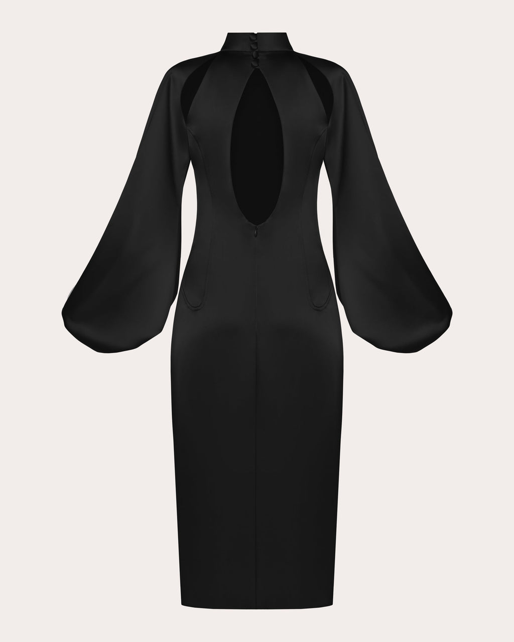 Open-Back Satin Midi Dress