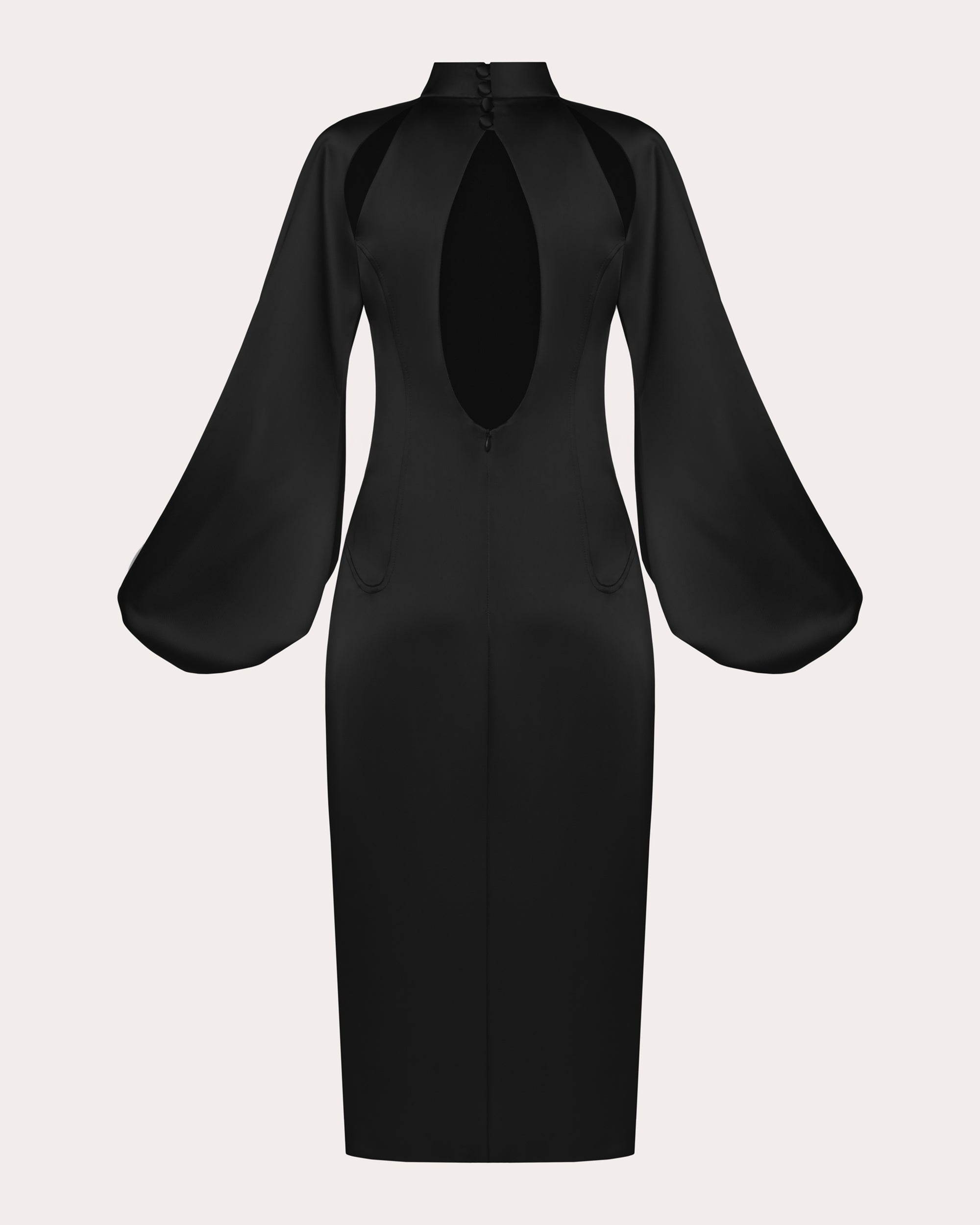 Open-Back Satin Midi Dress