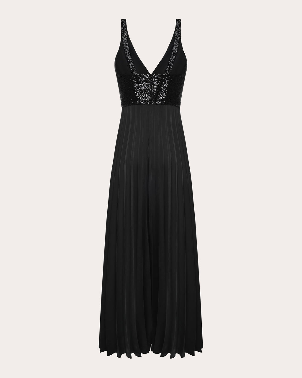 Pleated Sequin-Embellished Maxi Dress