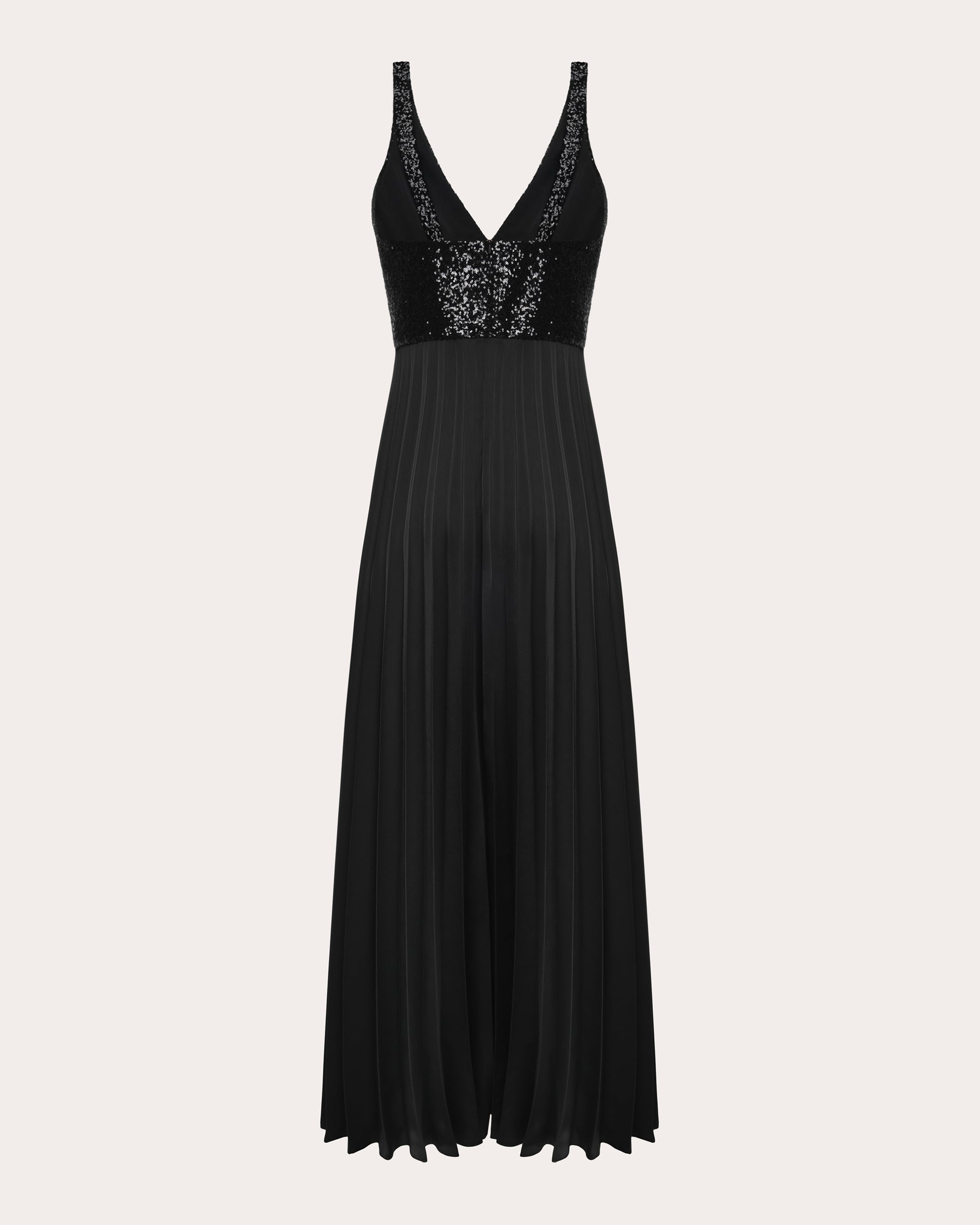 Pleated Sequin-Embellished Maxi Dress