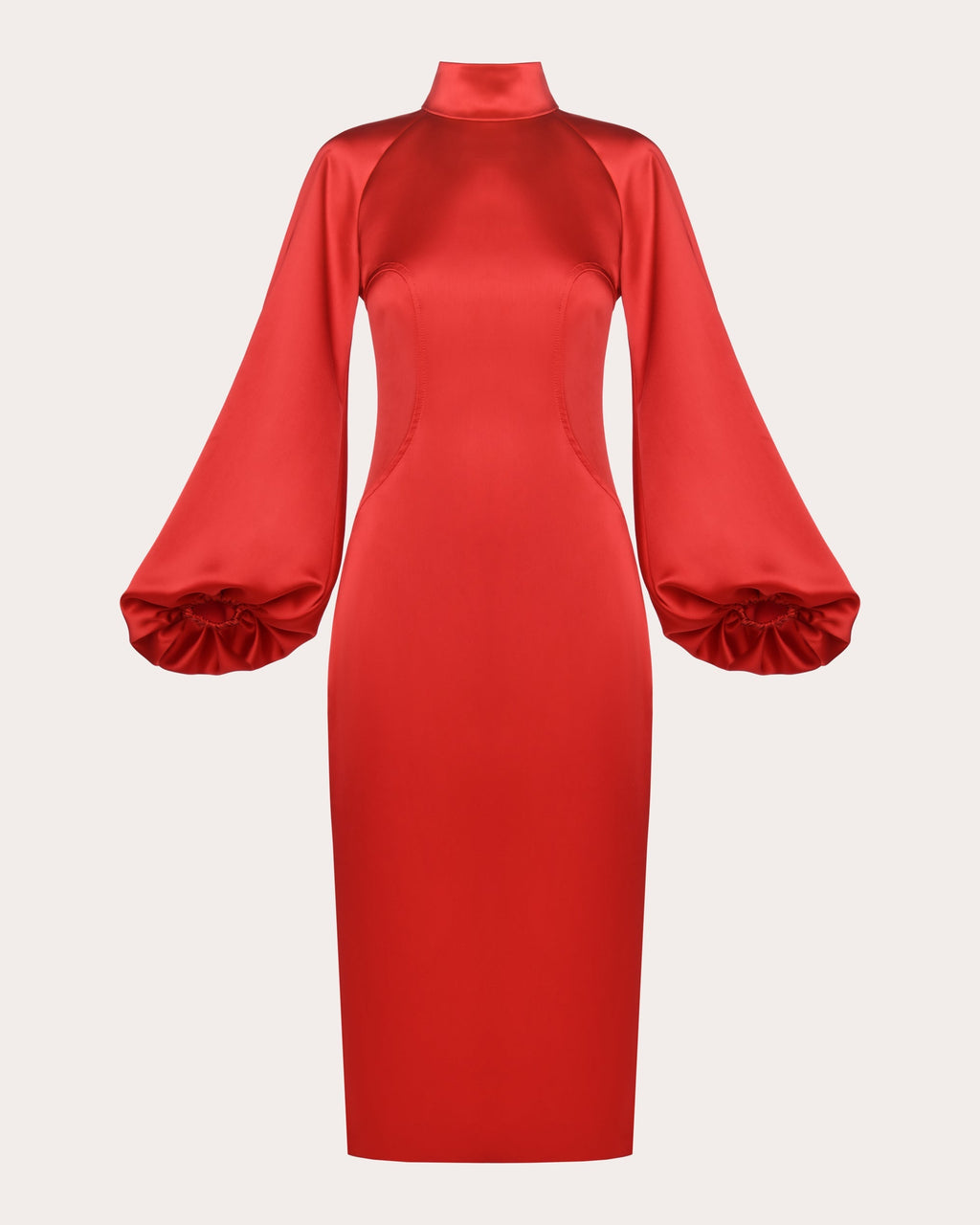 Open-Back Satin Midi Dress