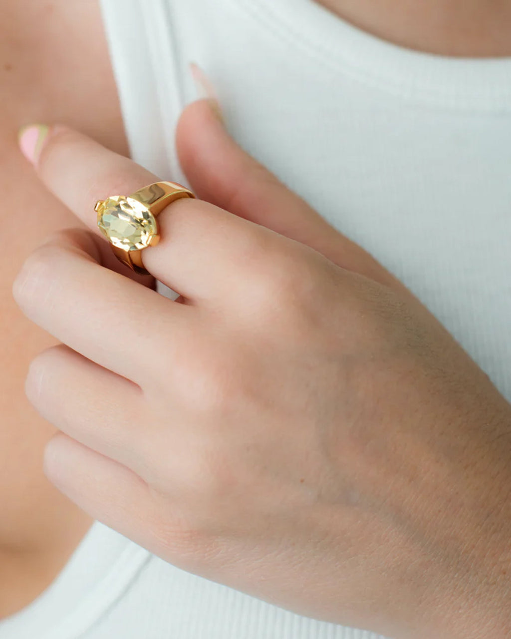 14K Gold-Plated Swarovski Crystal Ring