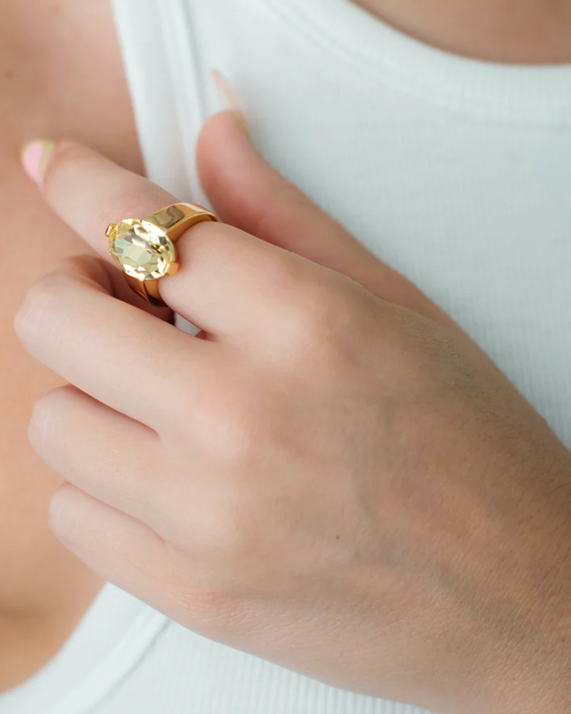 14K Gold-Plated Swarovski Crystal Ring