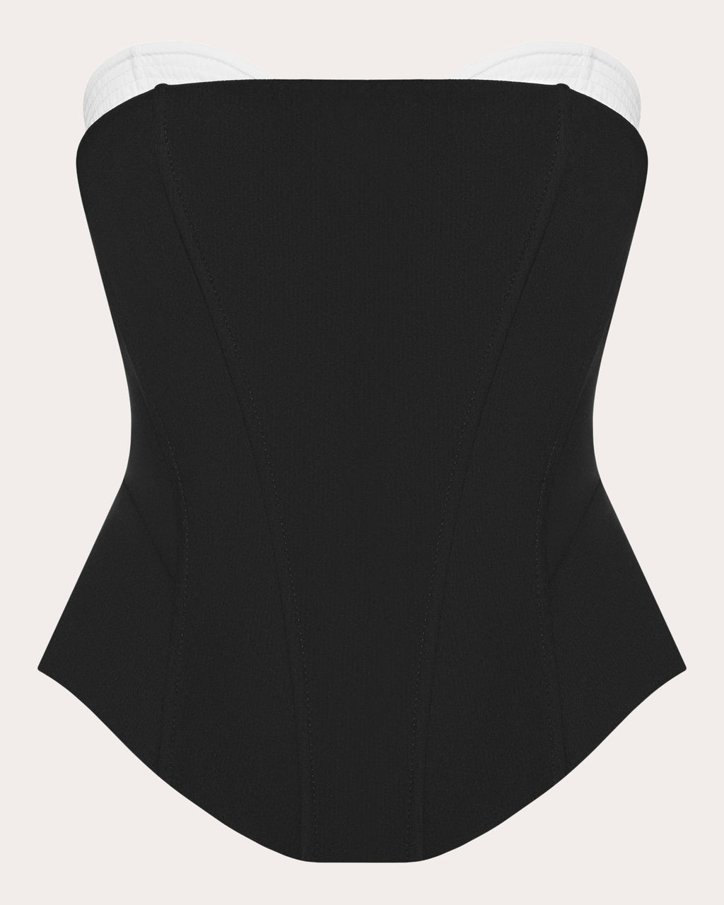 Color-Block Crepe Bustier Top