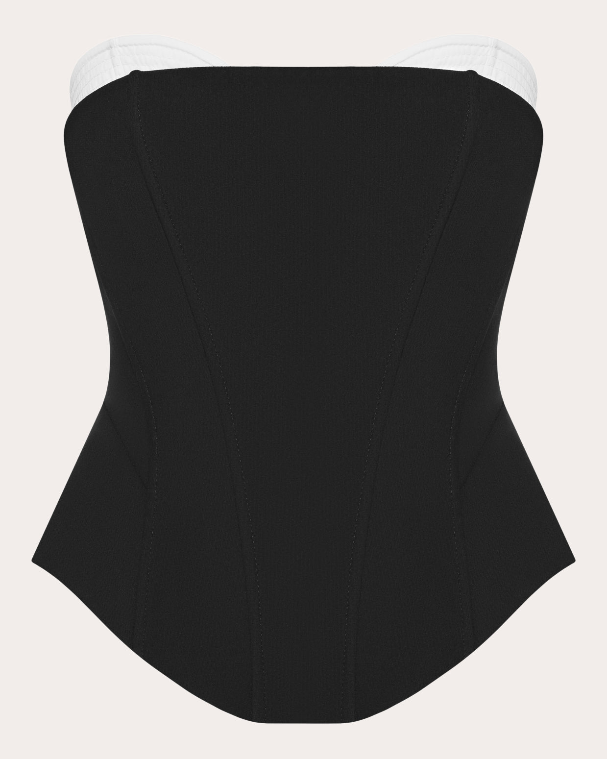 Color-Block Crepe Bustier Top