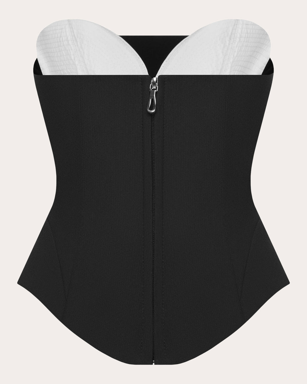 Color-Block Crepe Bustier Top