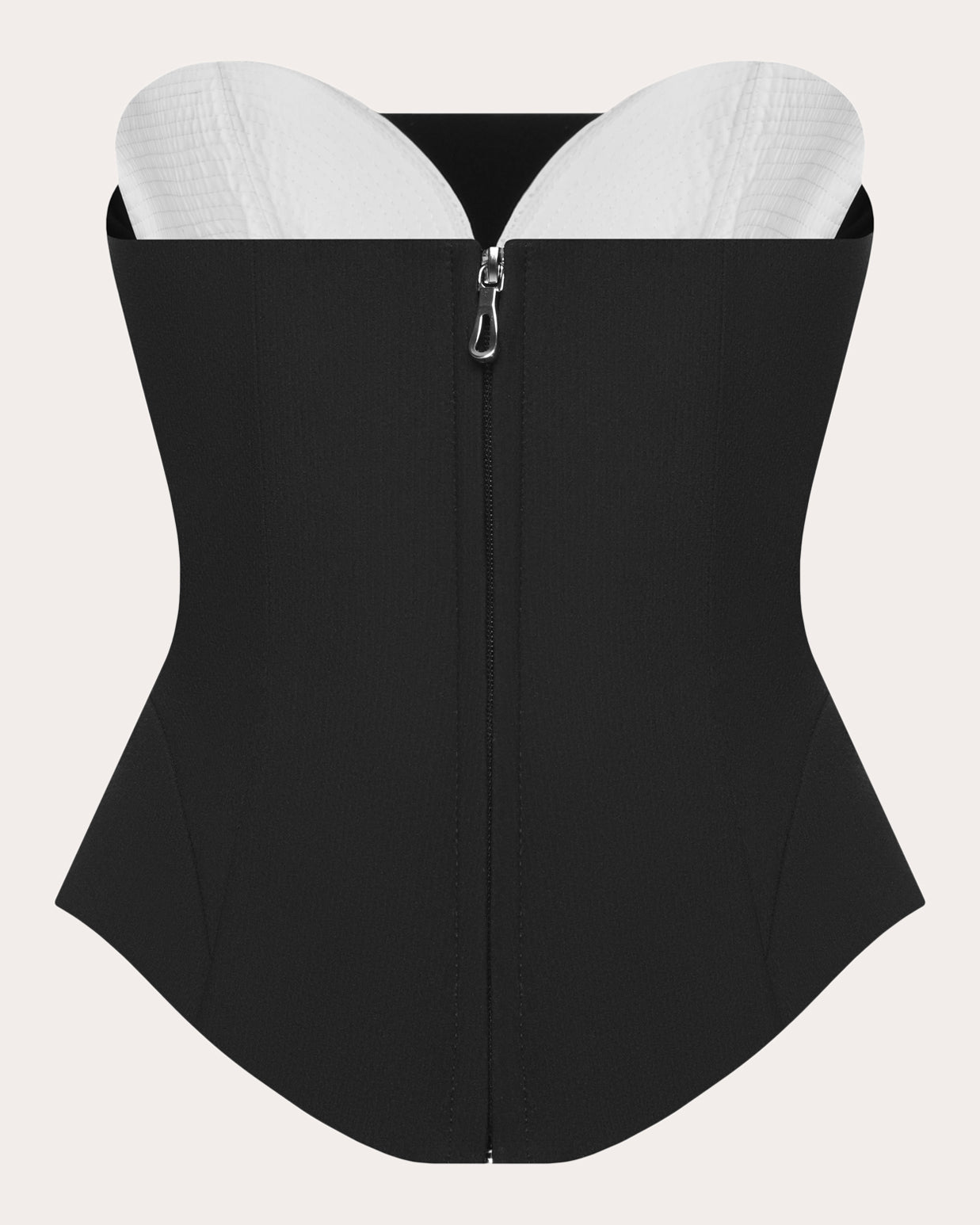 Color-Block Crepe Bustier Top