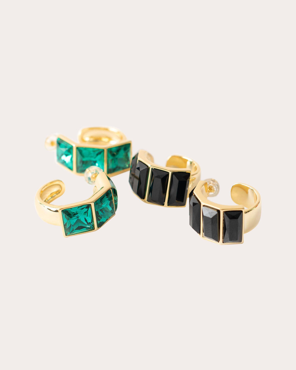 14K Gold-Plated Swarovski Crystal Hoop Earrings