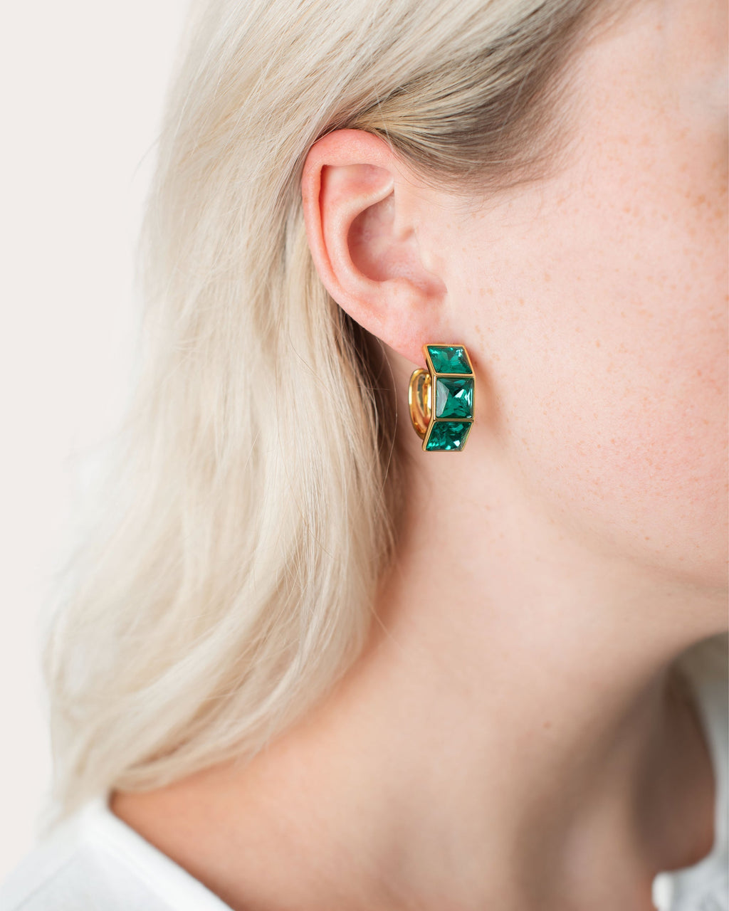 14K Gold-Plated Swarovski Crystal Hoop Earrings