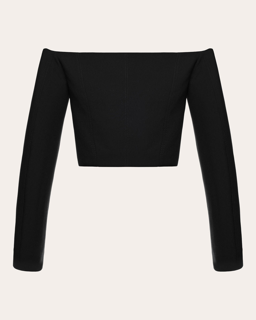 Cropped Off-The-Shoulder Crepe Top