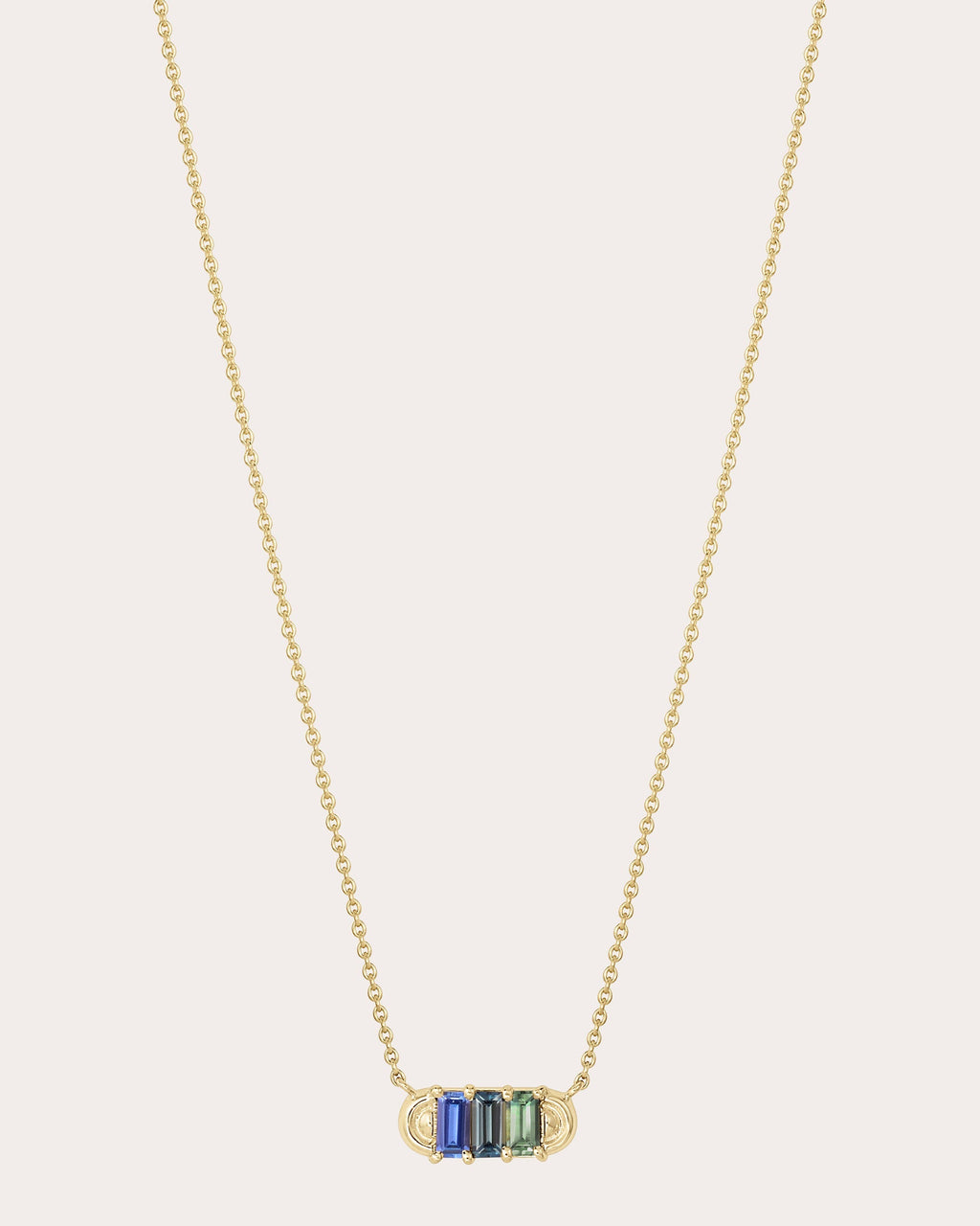 Revival Mini Deep Sea 14K Gold Sapphire Pendant Necklace