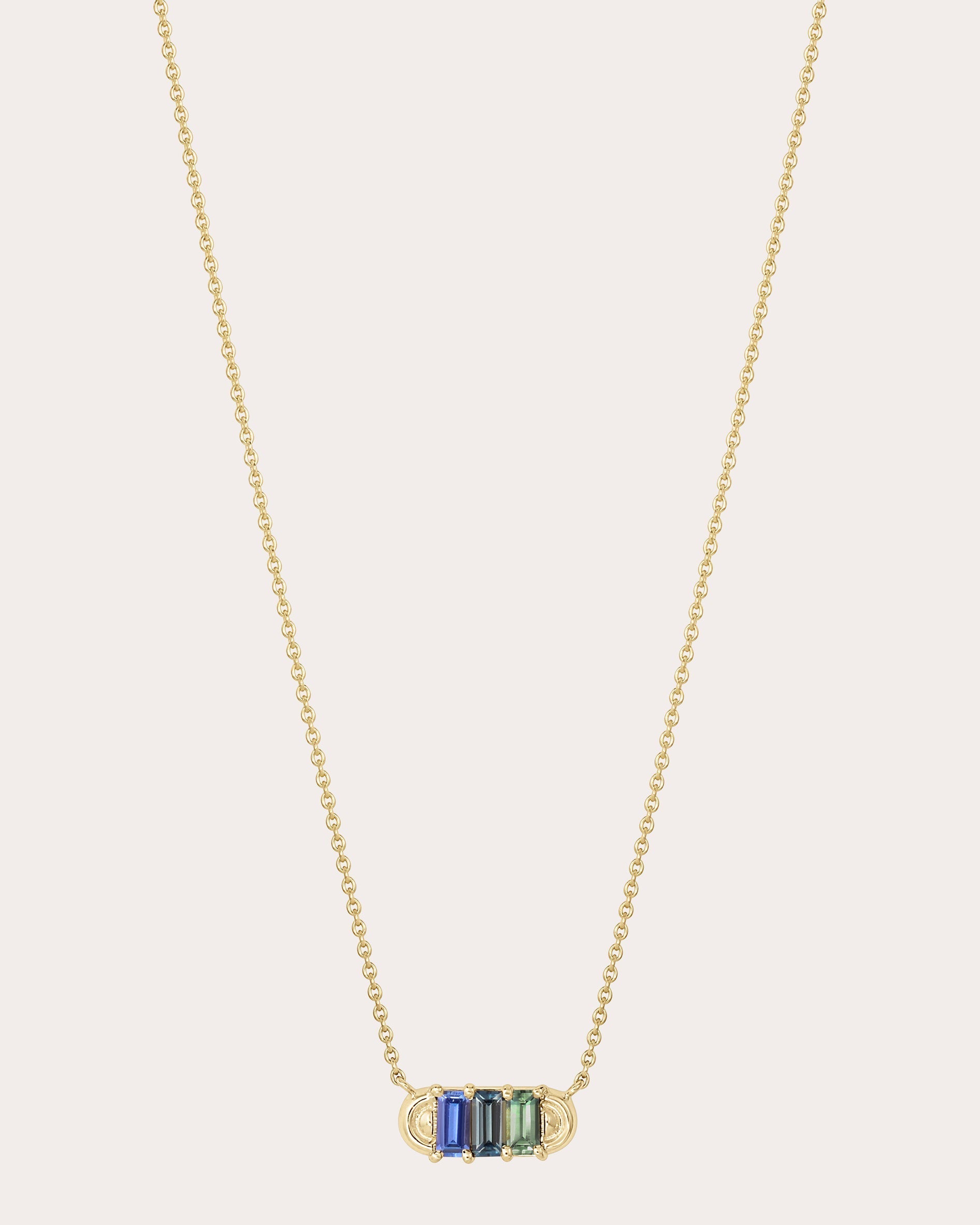 Revival Mini Deep Sea 14K Gold Sapphire Pendant Necklace