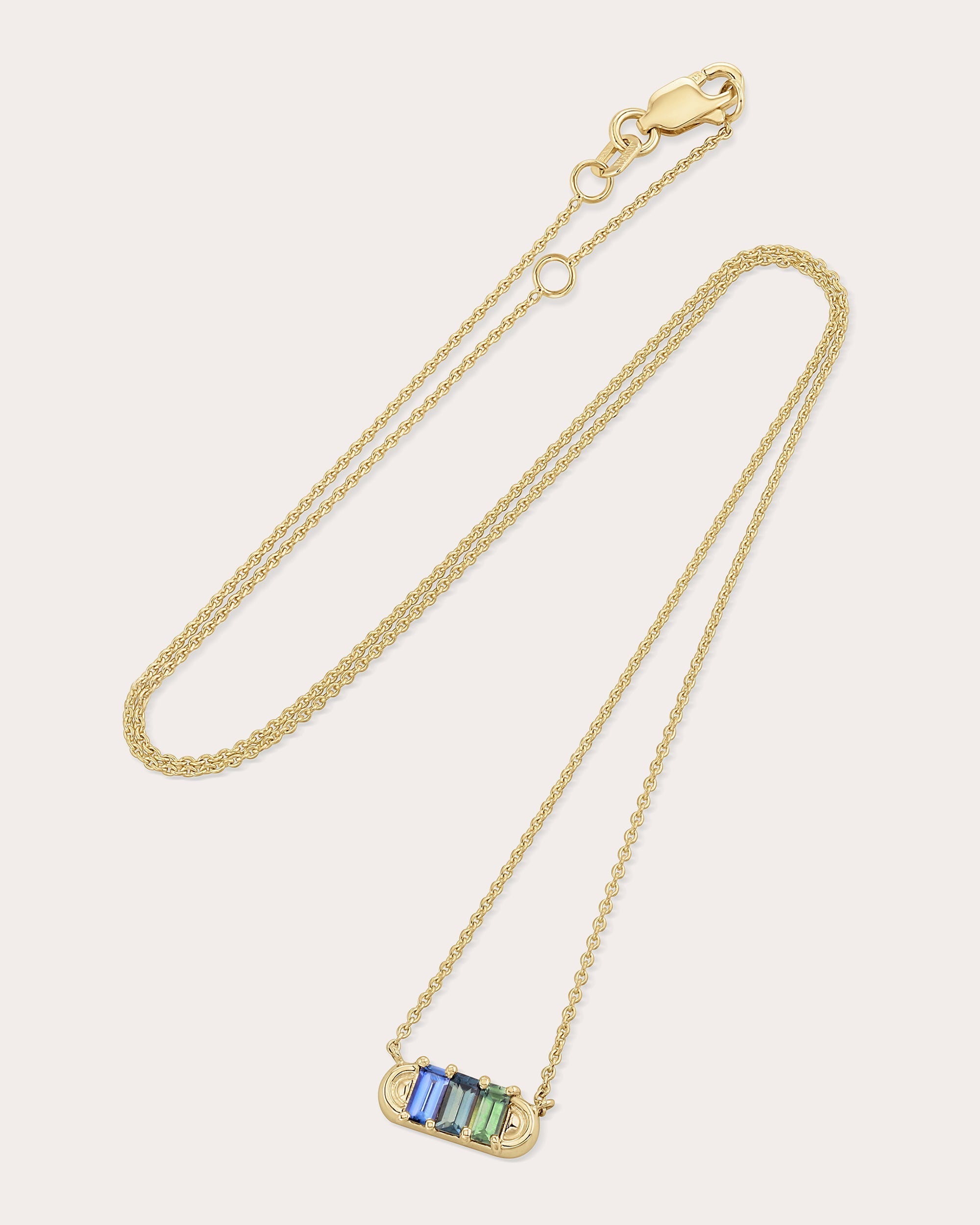 Revival Mini Deep Sea 14K Gold Sapphire Pendant Necklace