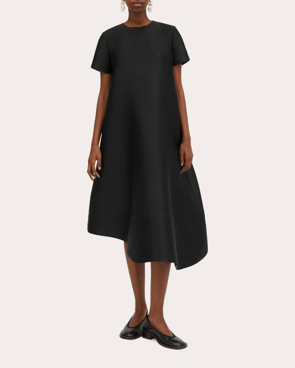 Doma Atelier Asymmetric Silk-Blend Midi Dress