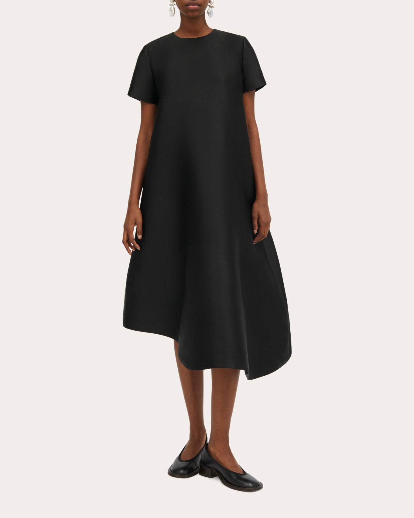 Doma Atelier Asymmetric Silk-Blend Midi Dress