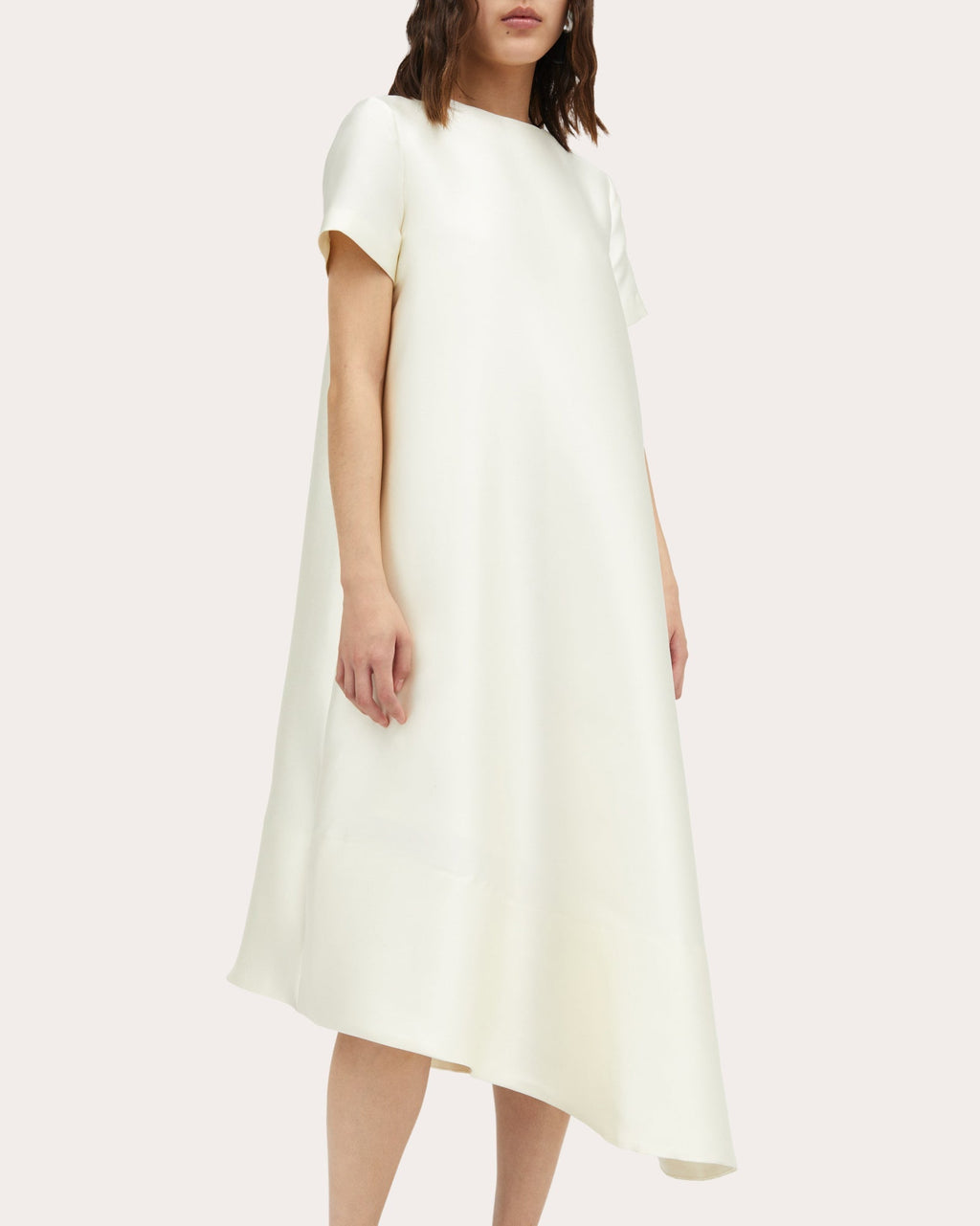 Doma Atelier Asymmetric Silk-Blend Midi Dress