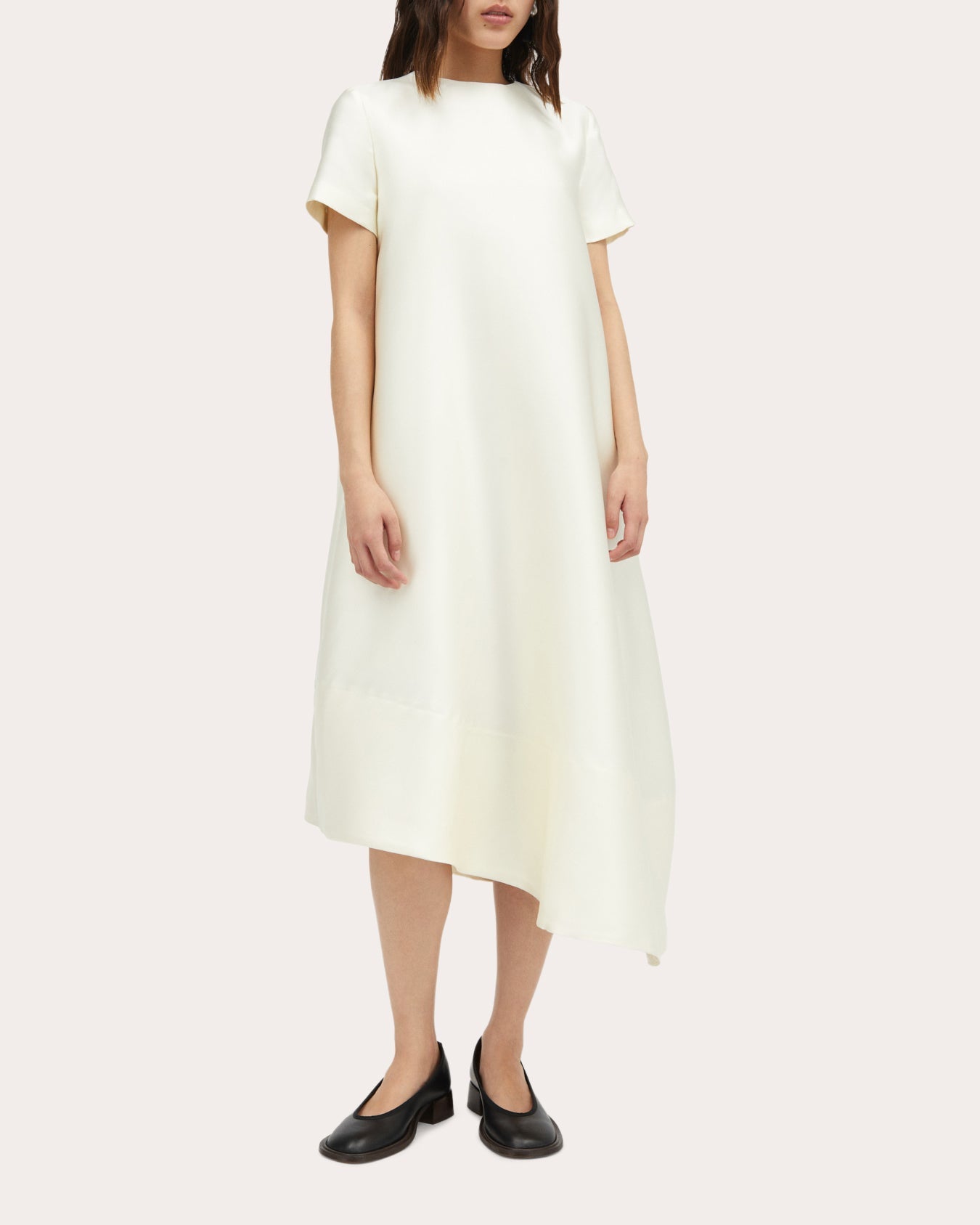 Doma Atelier Asymmetric Silk-Blend Midi Dress