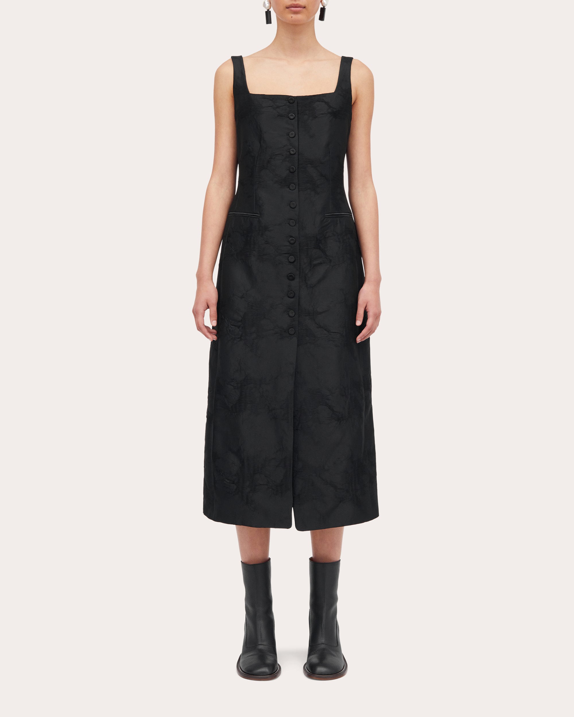 Dova Techno-Jacquard Midi Dress