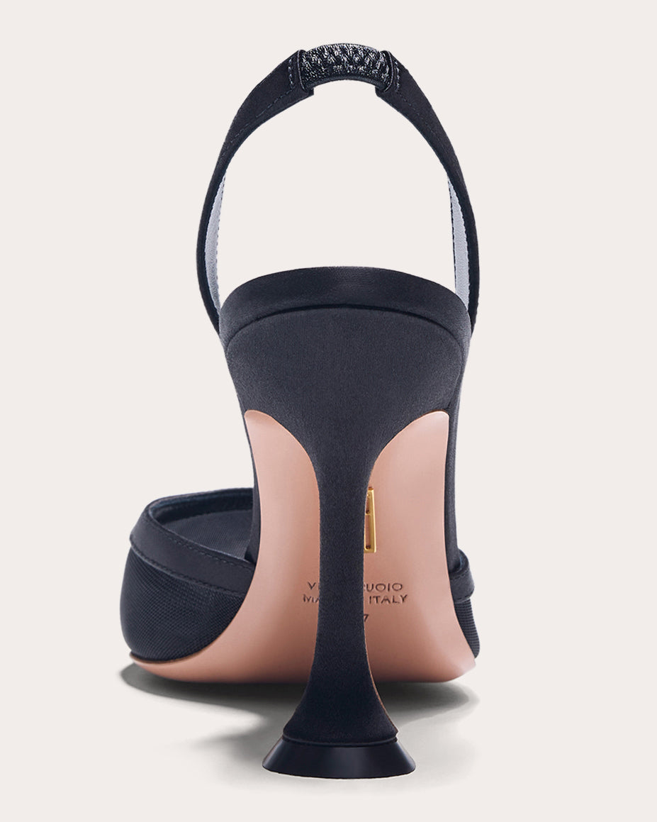 Esme 95 Satin Trimmed Mesh Slingback Pump