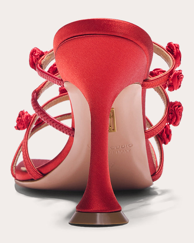 Juliette 95 Rosette Embellished Satin Sandal