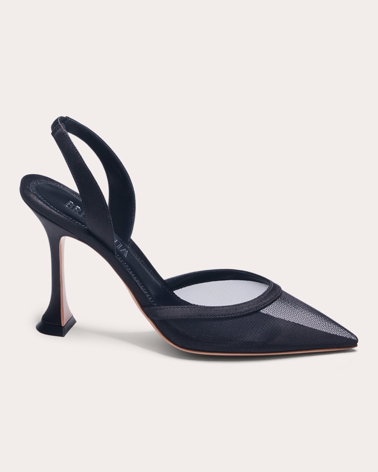 Esme 95 Satin Trimmed Mesh Slingback Pump
