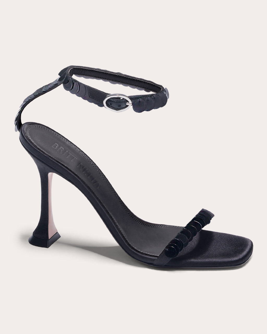 Dazzle 95 Paillette Embellished Satin Sandal