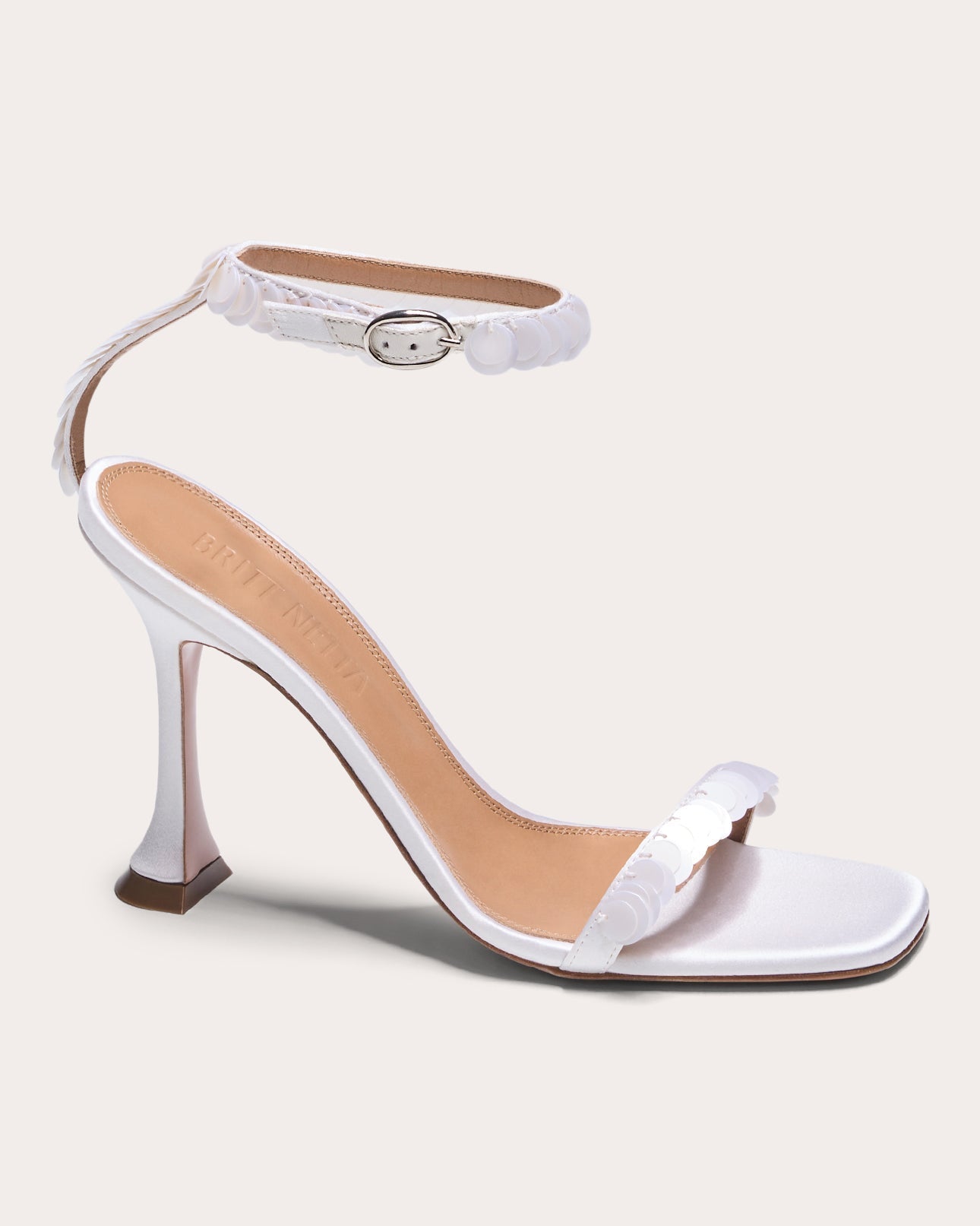 Dazzle 95 Paillette Embellished Satin Sandal