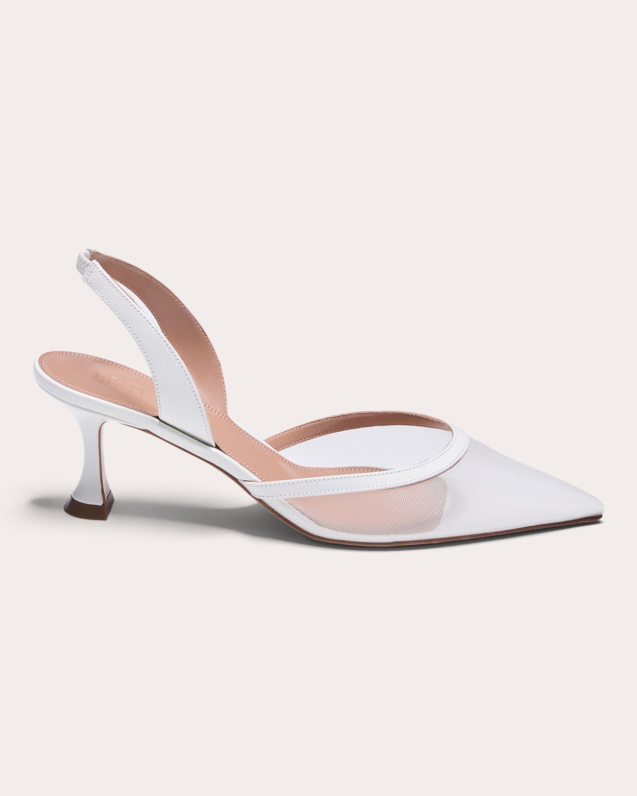 Esme 60 Leather Trimmed Mesh Slingback Pump