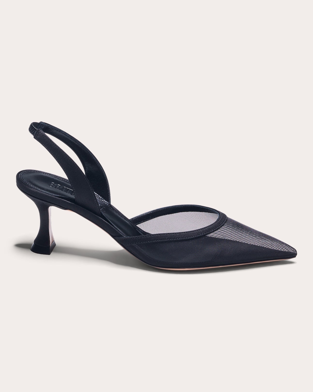 Esme 60 Satin Trimmed Mesh Slingback Pump