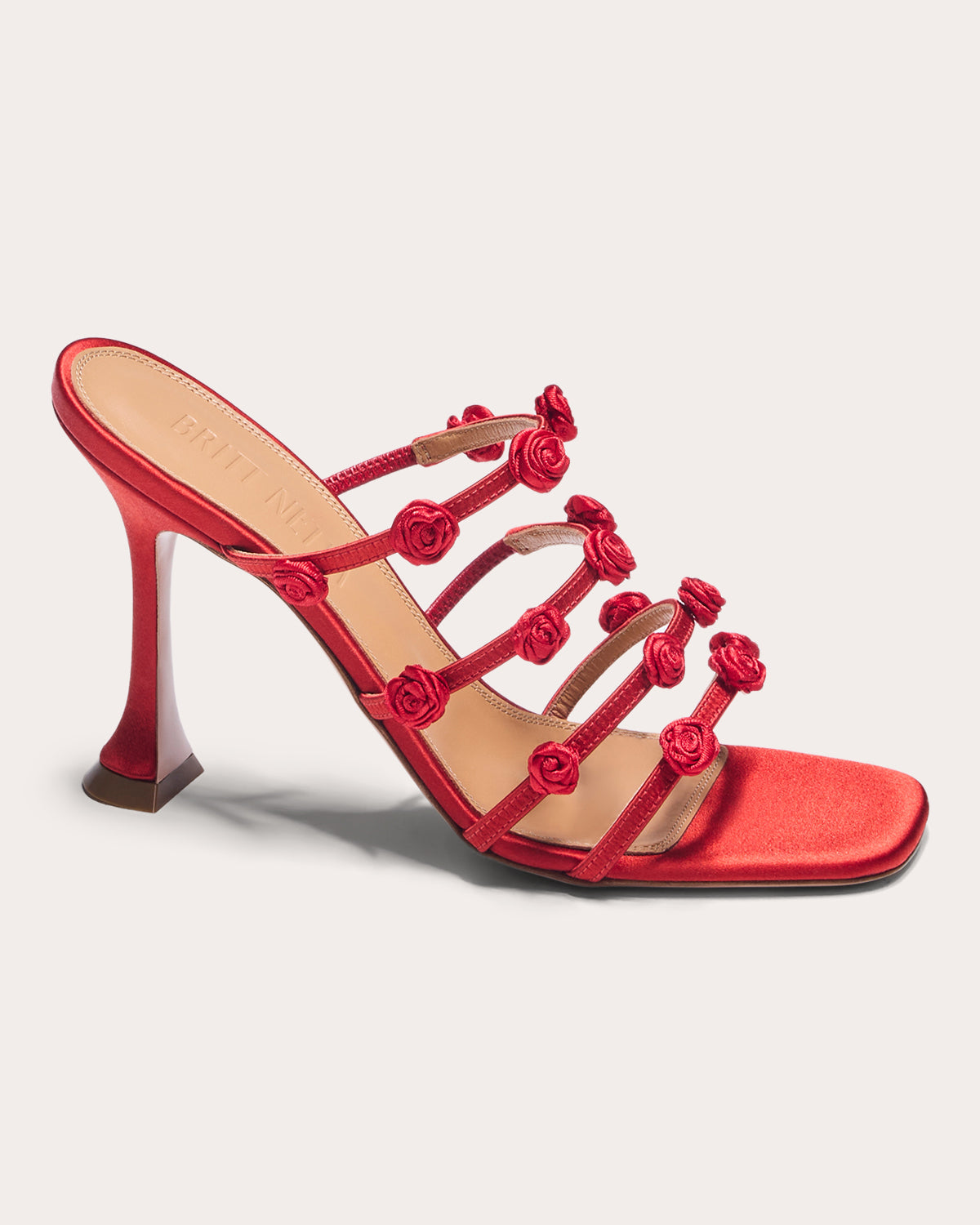 Juliette 95 Rosette Embellished Satin Sandal