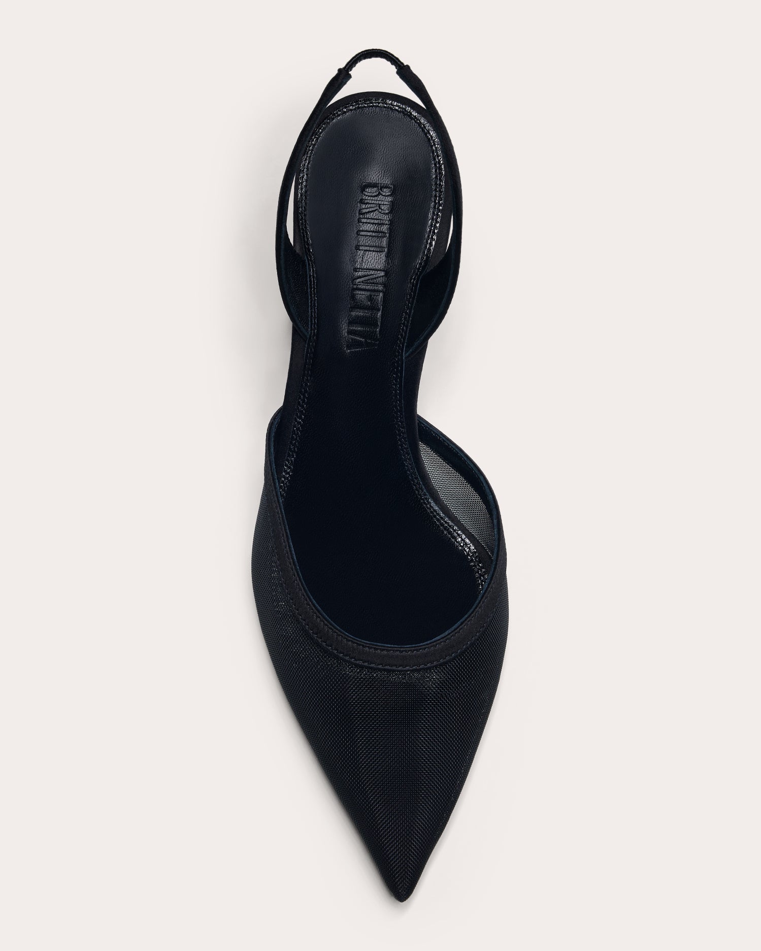 Esme 60 Satin Trimmed Mesh Slingback Pump