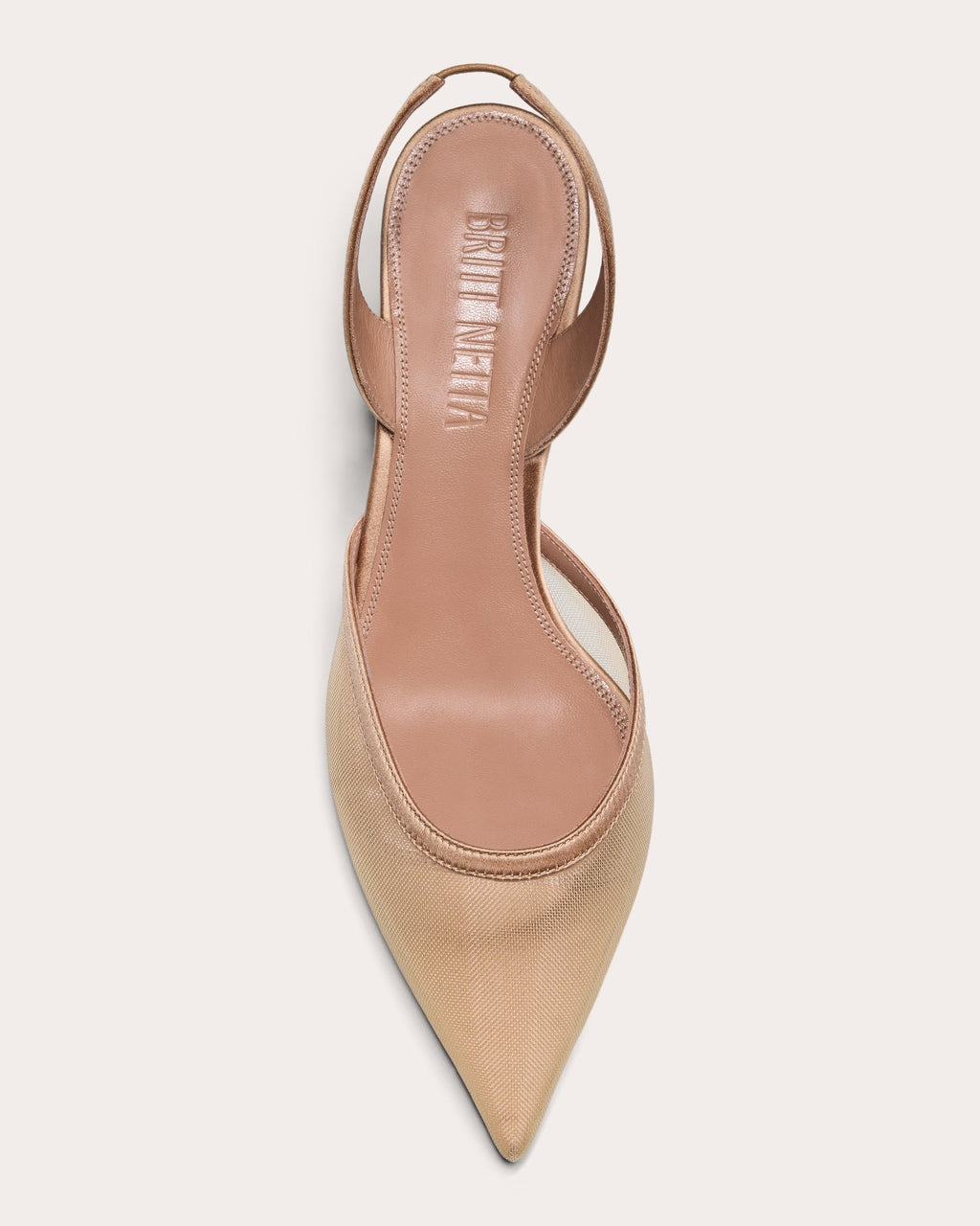 Esme 60 Satin Trimmed Mesh Slingback Pump
