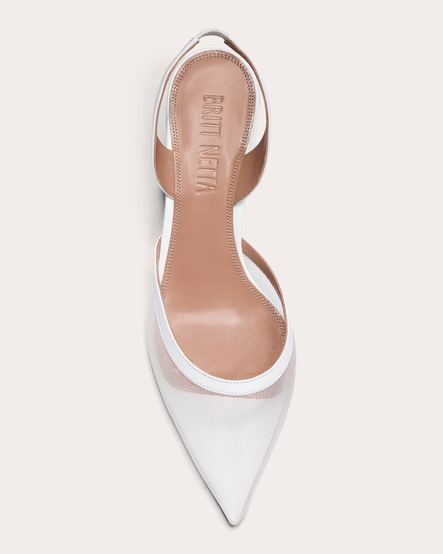 Esme 60 Leather Trimmed Mesh Slingback Pump