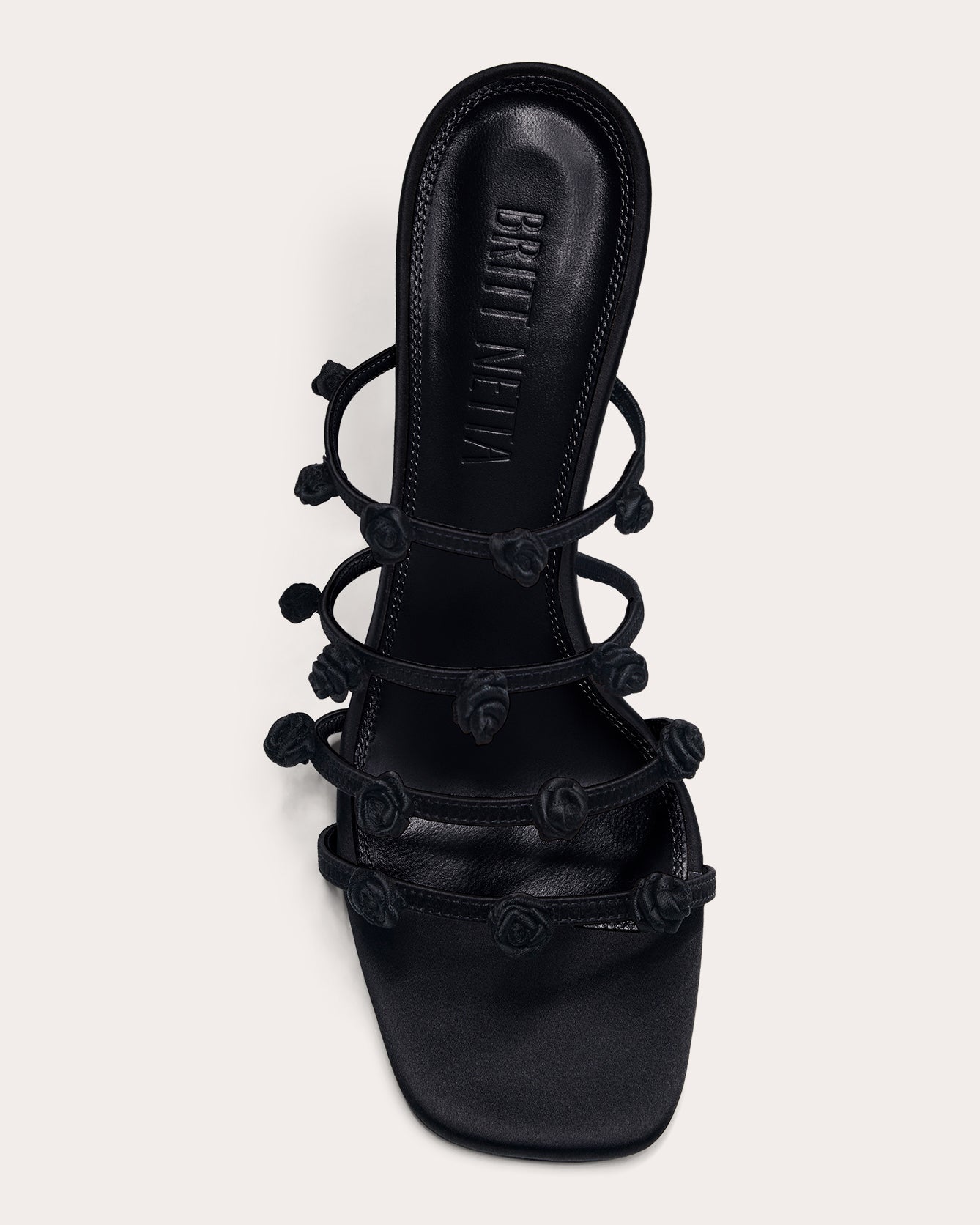 Juliette 95 Rosette Embellished Satin Sandal