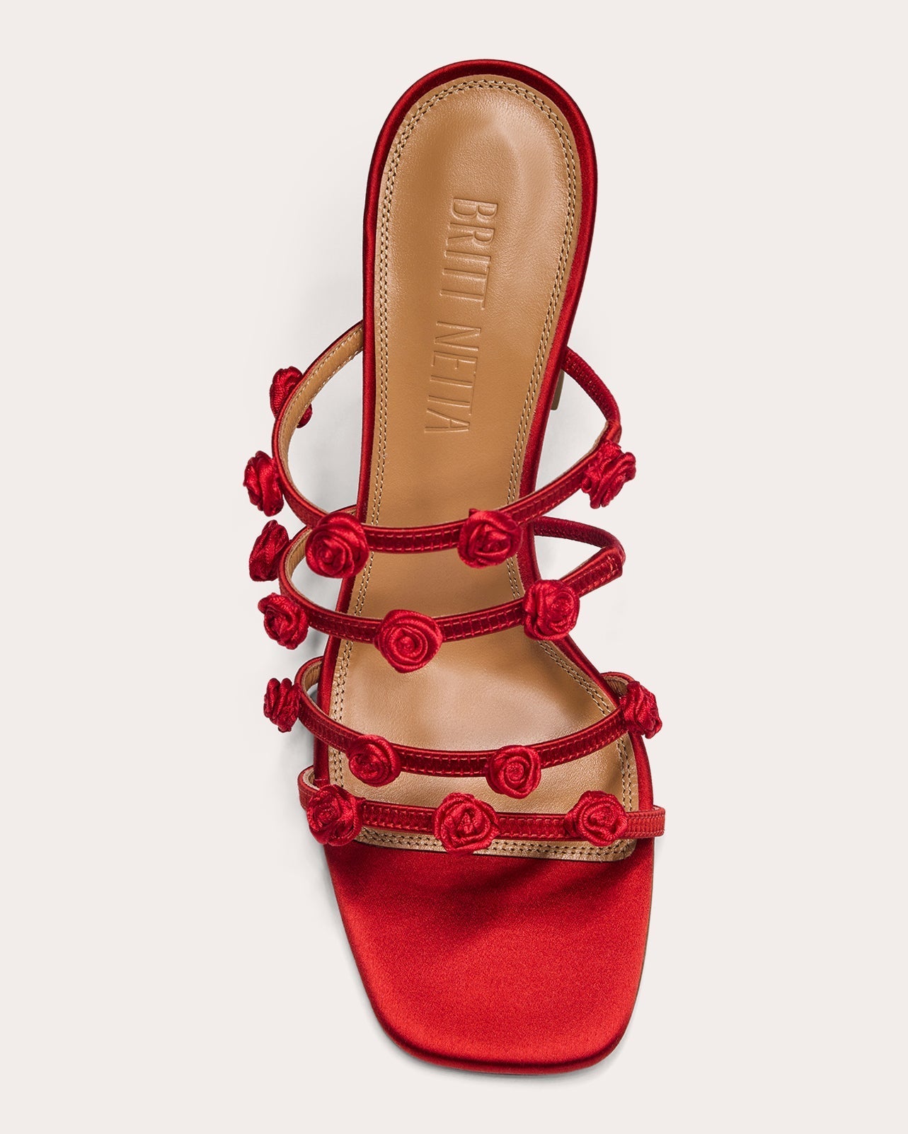 Juliette 95 Rosette Embellished Satin Sandal