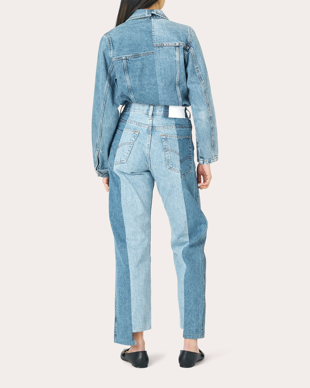 Boyfriend High-Rise Two-Tone Jeans