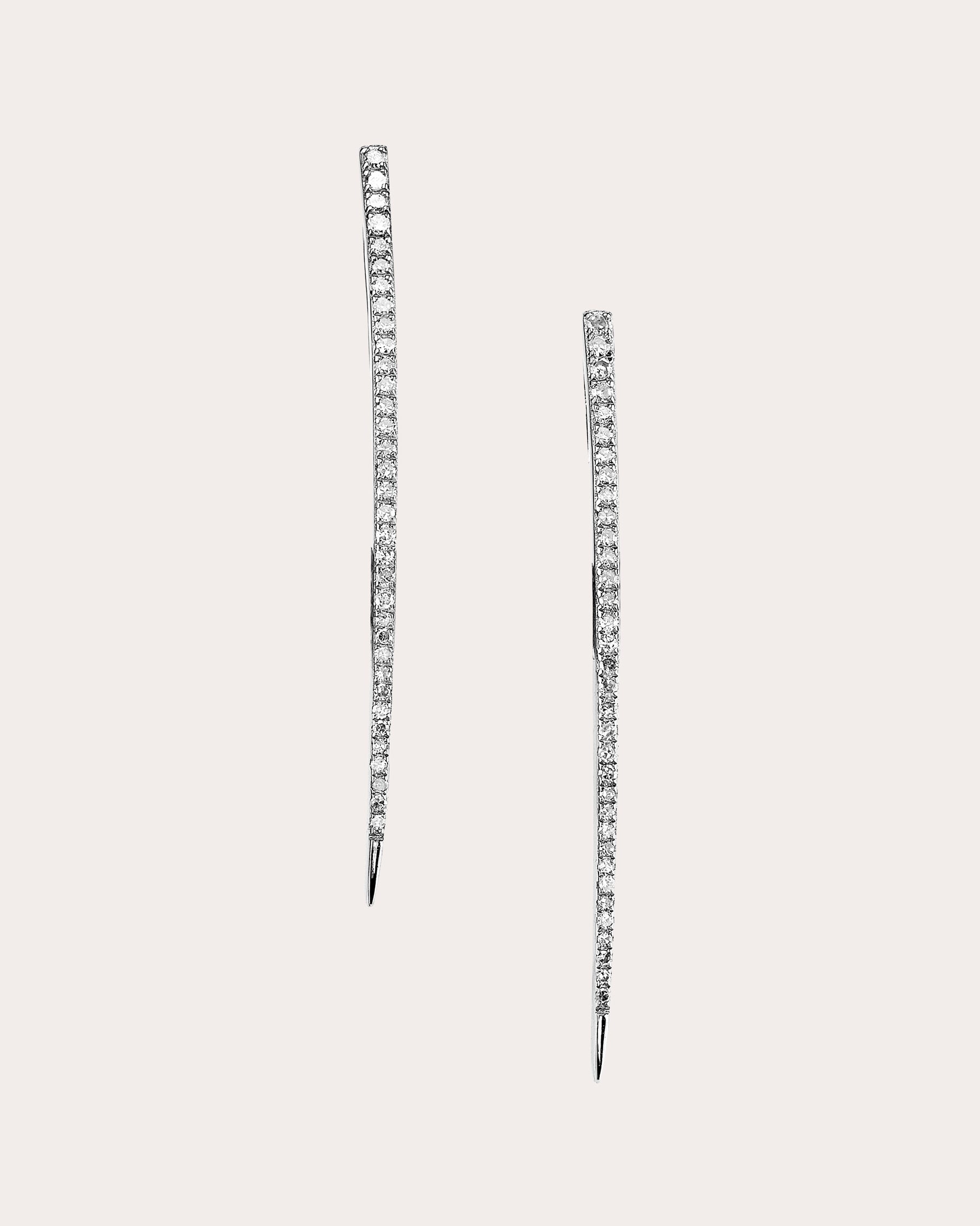 Spike Sterling Silver Diamond Pavé Earrings