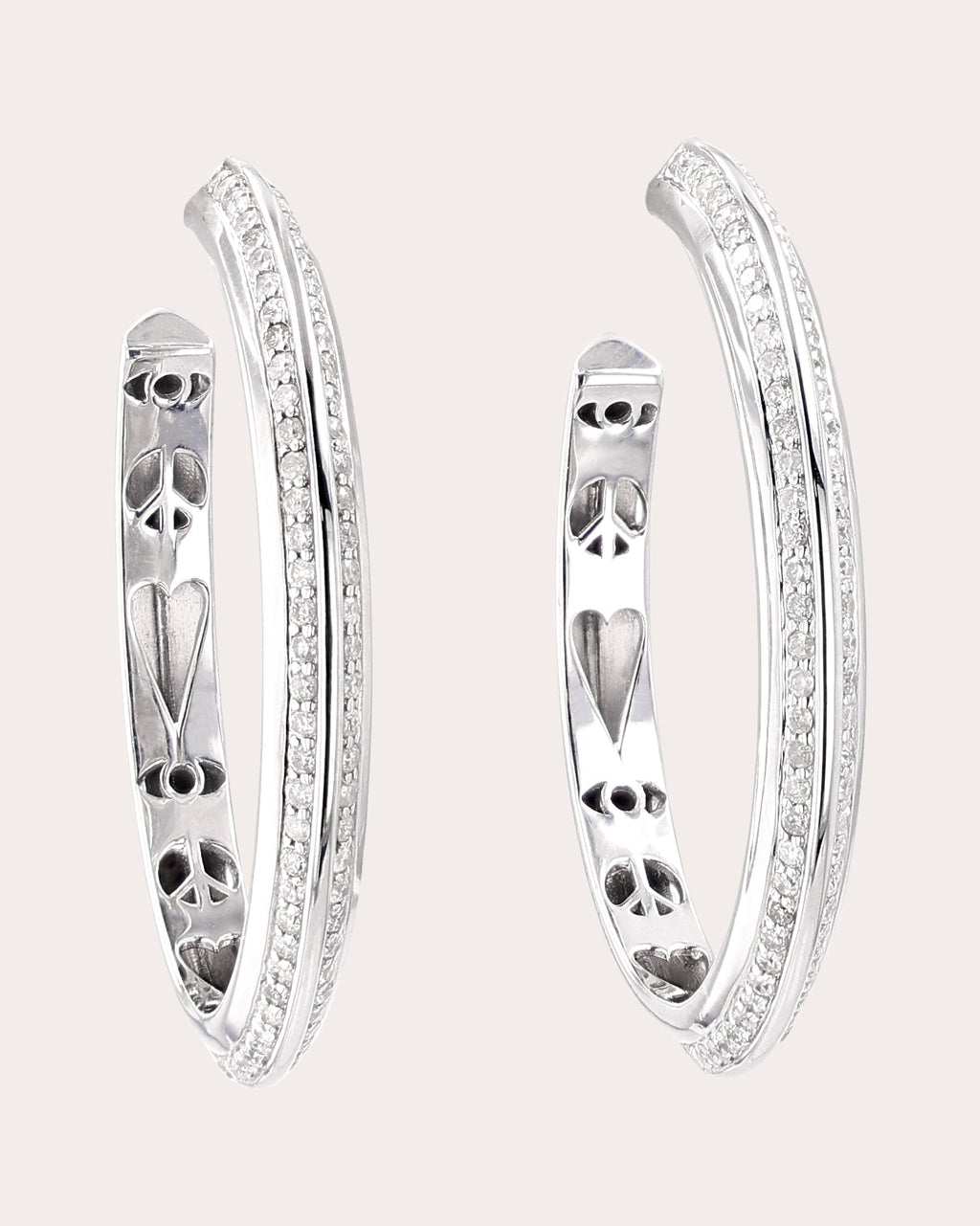 Symbol Knife Edge Hoop Earrings - 40mm