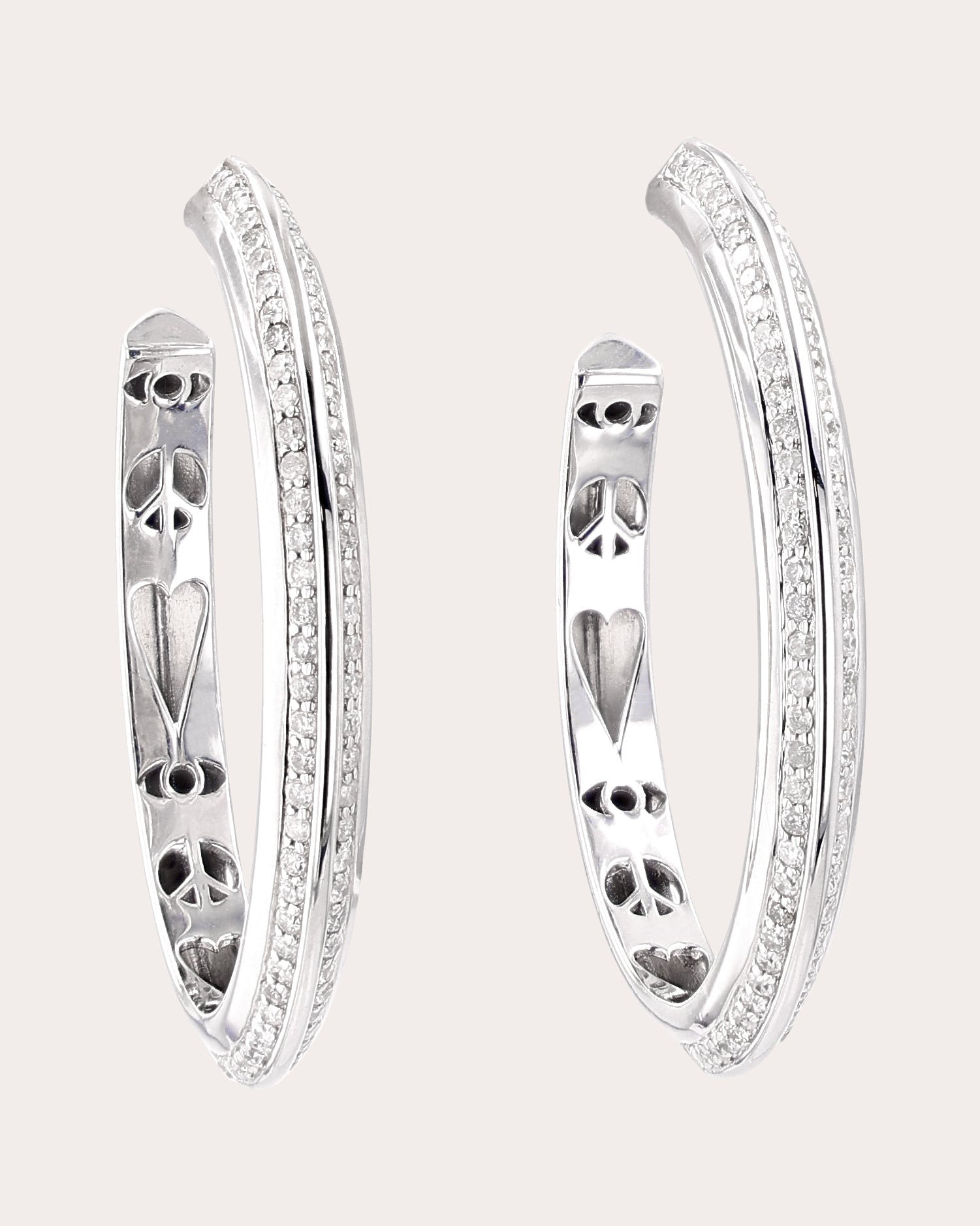 Symbol Knife Edge Hoop Earrings - 40mm