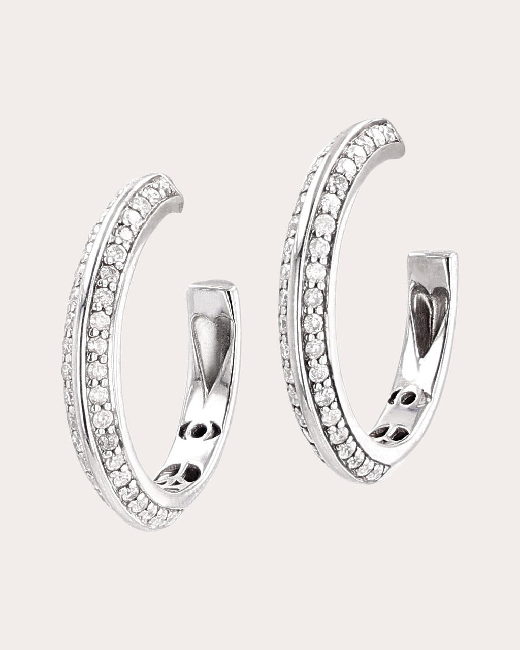Symbol Knife Edge Hoop Earrings - 22mm