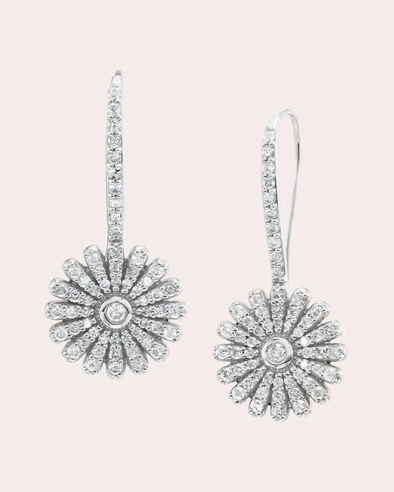 Daisy Sterling Silver Diamond Pavé Earrings